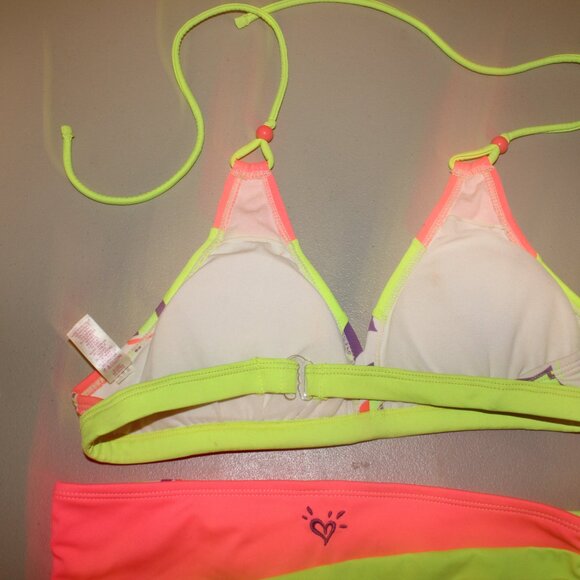 Multi Color 2 Pcs Justice Bikini Swimsuit Size 14 - Picture 6 of 10